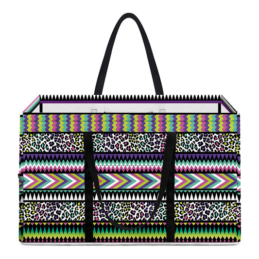 Colorful Leopard Navajo Tribal Print Utility Tote Bag
