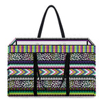 Colorful Leopard Navajo Tribal Print Utility Tote Bag