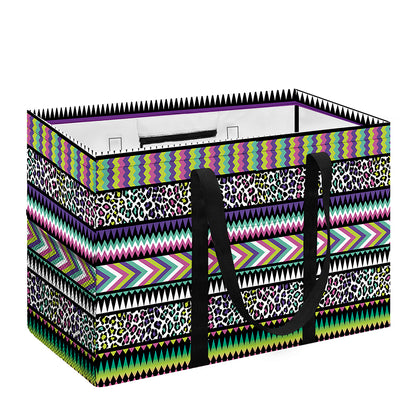 Colorful Leopard Navajo Tribal Print Utility Tote Bag