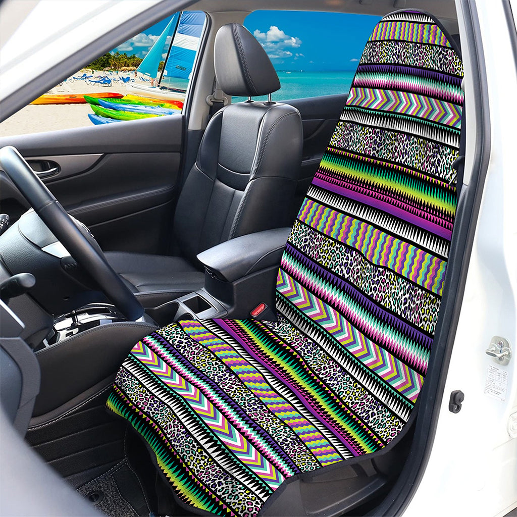 Colorful Leopard Navajo Tribal Print Waterproof Car Seat Cover