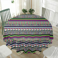 Colorful Leopard Navajo Tribal Print Waterproof Round Tablecloth