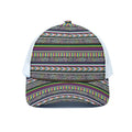 Colorful Leopard Navajo Tribal Print White Mesh Trucker Hat