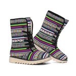 Colorful Leopard Navajo Tribal Print Winter Boots