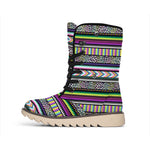 Colorful Leopard Navajo Tribal Print Winter Boots