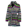 Colorful Leopard Navajo Tribal Print Women's Bathrobe