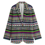 Colorful Leopard Navajo Tribal Print Women's Cotton Blazer
