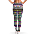 Colorful Leopard Navajo Tribal Print Women's Leggings