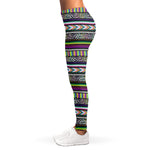 Colorful Leopard Navajo Tribal Print Women's Leggings
