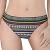 Colorful Leopard Navajo Tribal Print Women's Thong