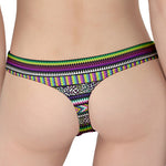 Colorful Leopard Navajo Tribal Print Women's Thong