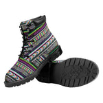 Colorful Leopard Navajo Tribal Print Work Boots