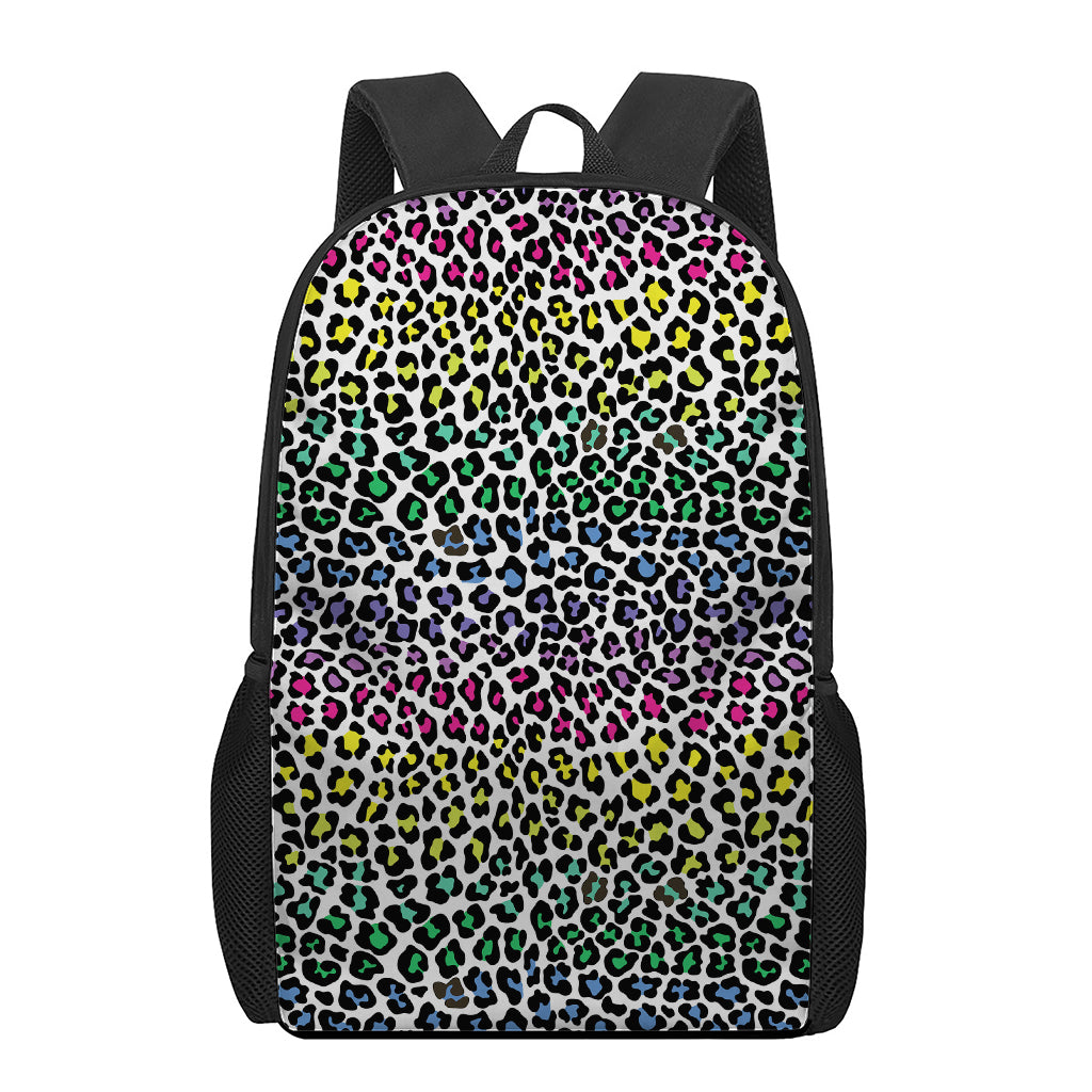 Colorful Leopard Print 17 Inch Backpack