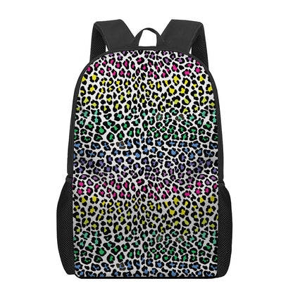 Colorful Leopard Print 17 Inch Backpack