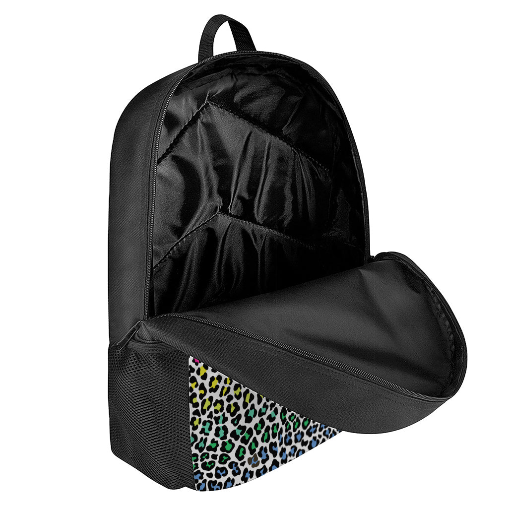 Colorful Leopard Print 17 Inch Backpack