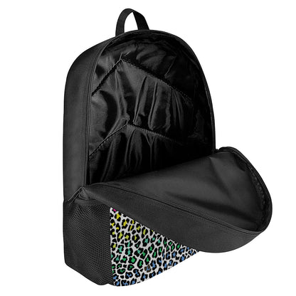 Colorful Leopard Print 17 Inch Backpack