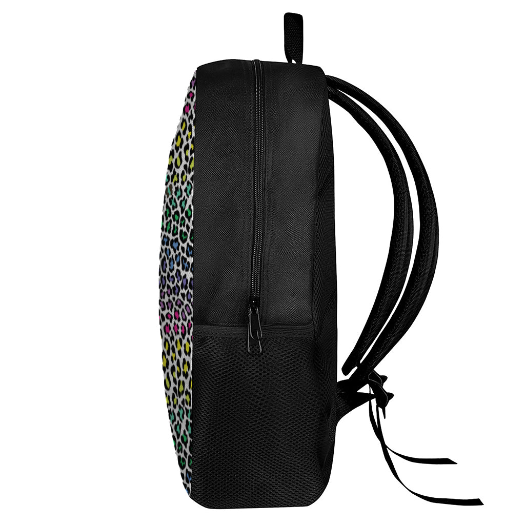 Colorful Leopard Print 17 Inch Backpack