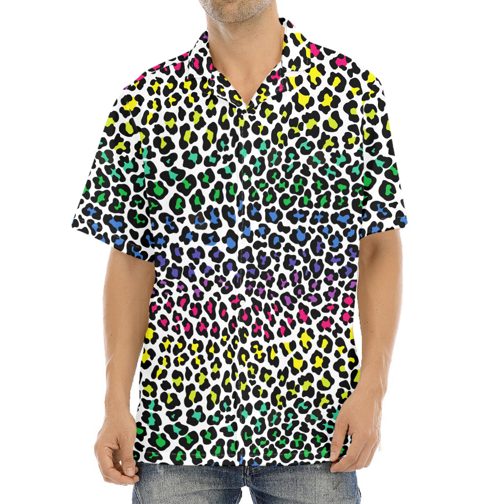 Colorful Leopard Print Aloha Shirt