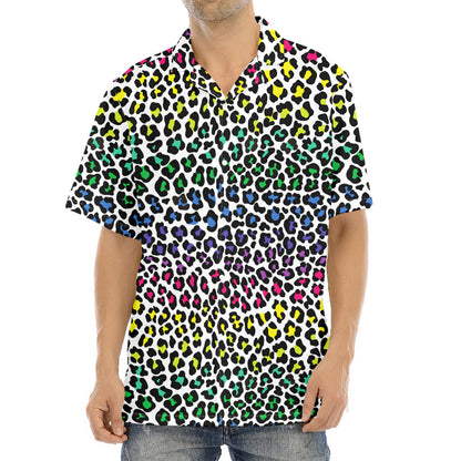 Colorful Leopard Print Aloha Shirt