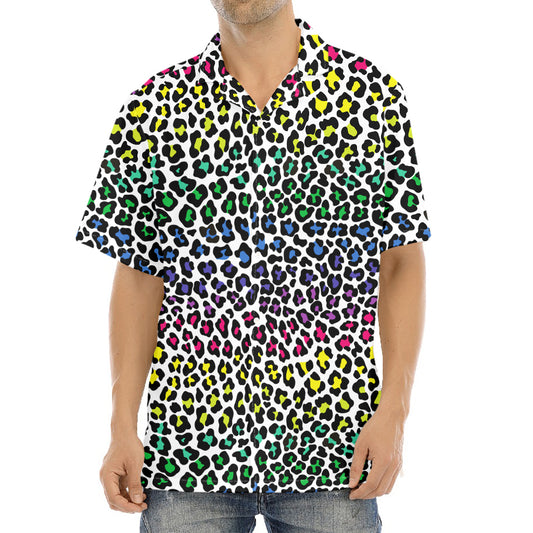 Colorful Leopard Print Aloha Shirt