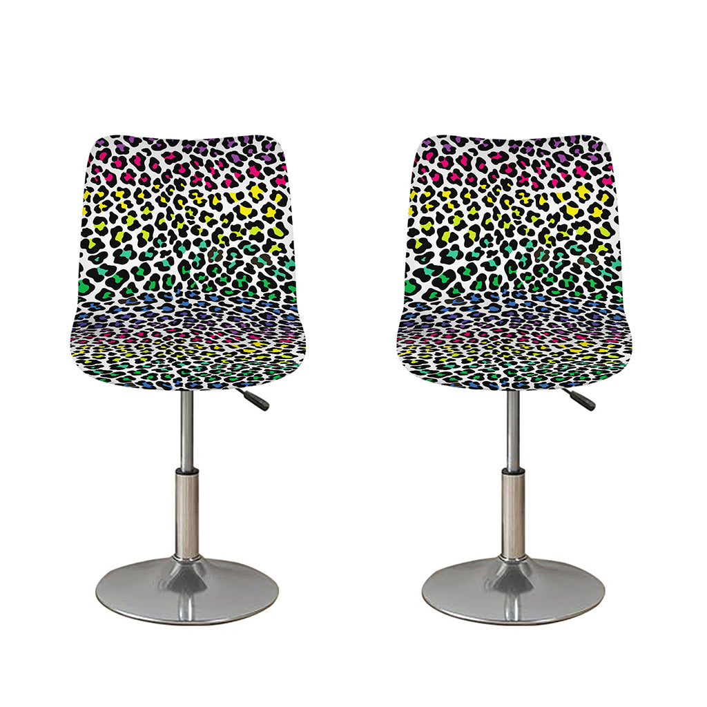 Colorful Leopard Print Bar Stool Covers