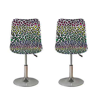 Colorful Leopard Print Bar Stool Covers