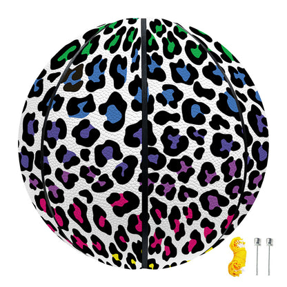 Colorful Leopard Print Basketball