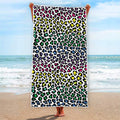 Colorful Leopard Print Beach Towel