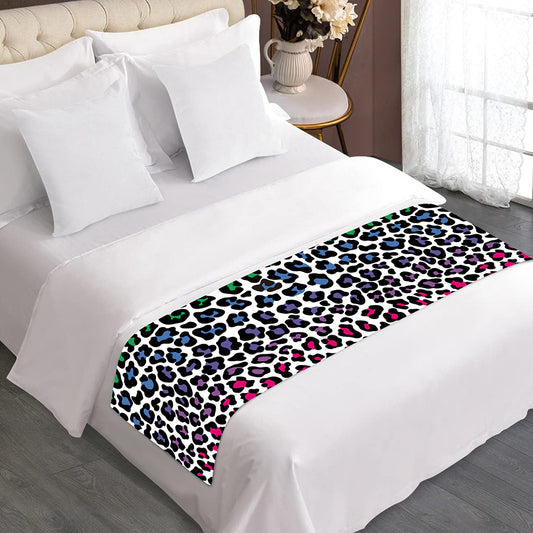 Colorful Leopard Print Bed Runner