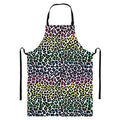 Colorful Leopard Print Bib Apron With Pocket