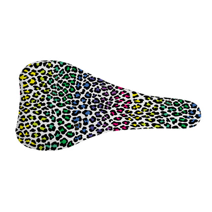 Colorful Leopard Print Bicycle Seat Cover