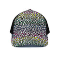 Colorful Leopard Print Black Mesh Trucker Hat