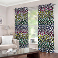 Colorful Leopard Print Dimout Grommet Curtains
