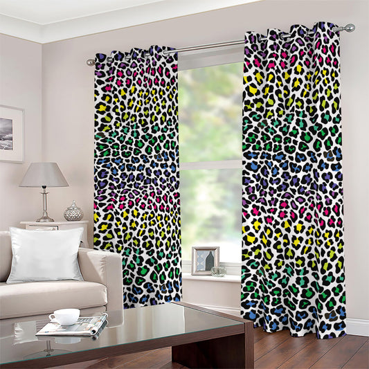 Colorful Leopard Print Blackout Grommet Curtains