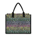 Colorful Leopard Print Canvas Tote Bag