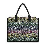 Colorful Leopard Print Canvas Tote Bag