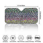 Colorful Leopard Print Car Windshield Sun Shade