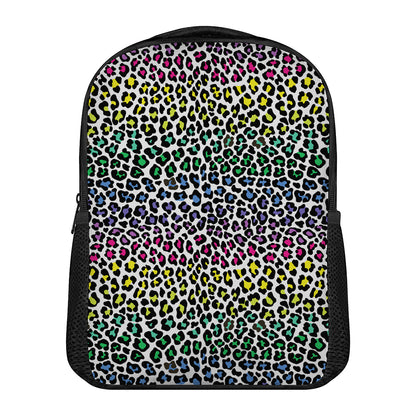 Colorful Leopard Print Casual Backpack