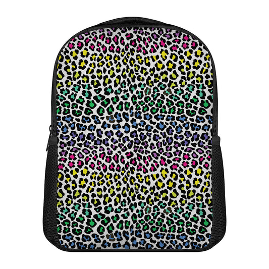 Colorful Leopard Print Casual Backpack