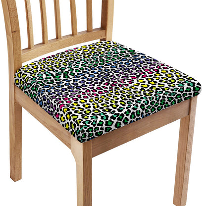 Colorful Leopard Print Chair Cushion Cover