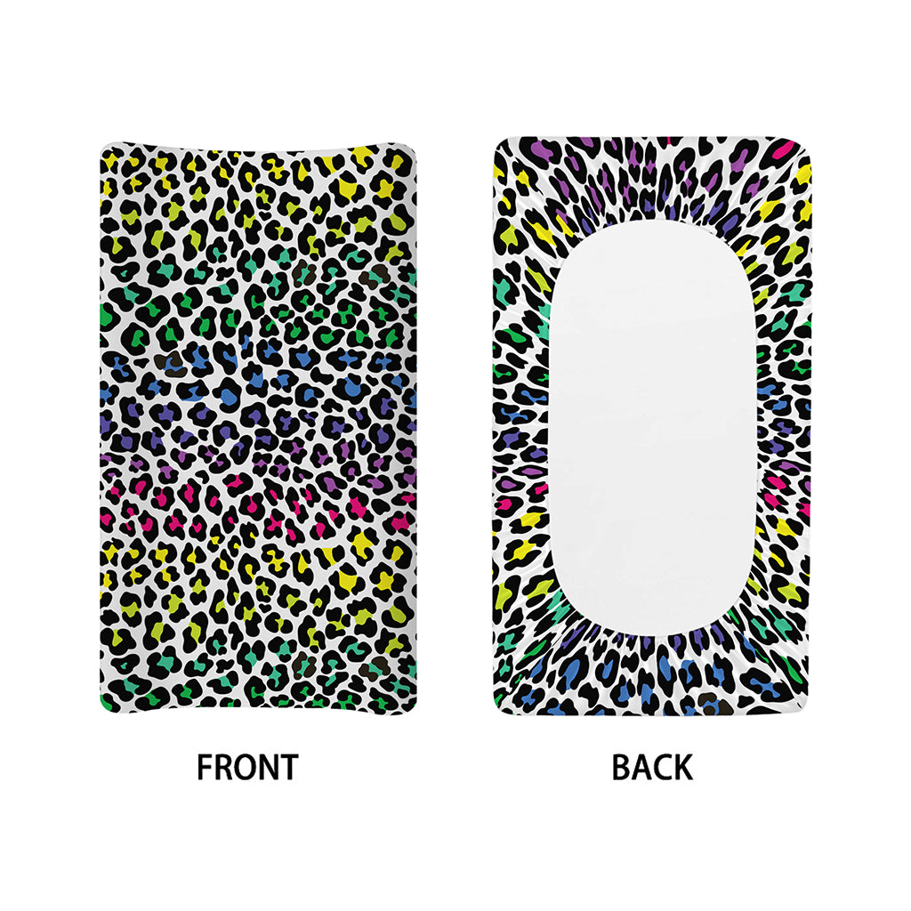 Colorful Leopard Print Changing Pad Cover