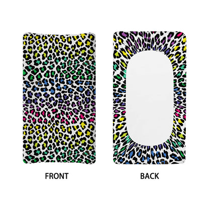 Colorful Leopard Print Changing Pad Cover