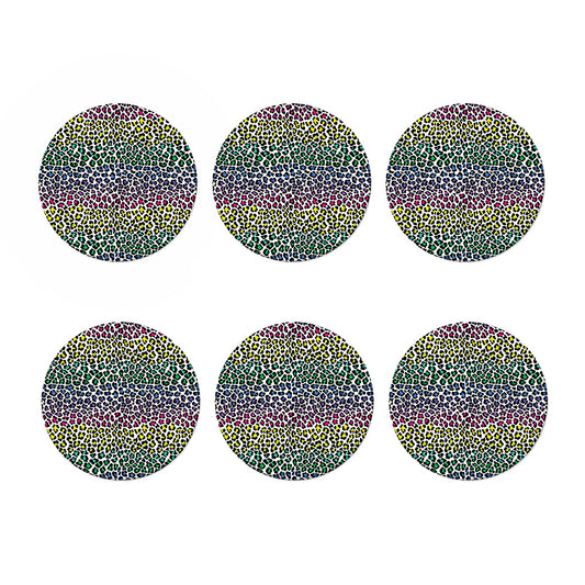 Colorful Leopard Print Coaster Set