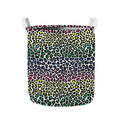 Colorful Leopard Print Collapsible Laundry Basket