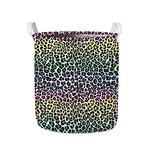 Colorful Leopard Print Collapsible Laundry Basket
