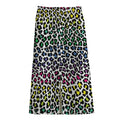 Colorful Leopard Print Cotton Front Slit Maxi Skirt