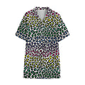 Colorful Leopard Print Cotton Hawaiian Shirt