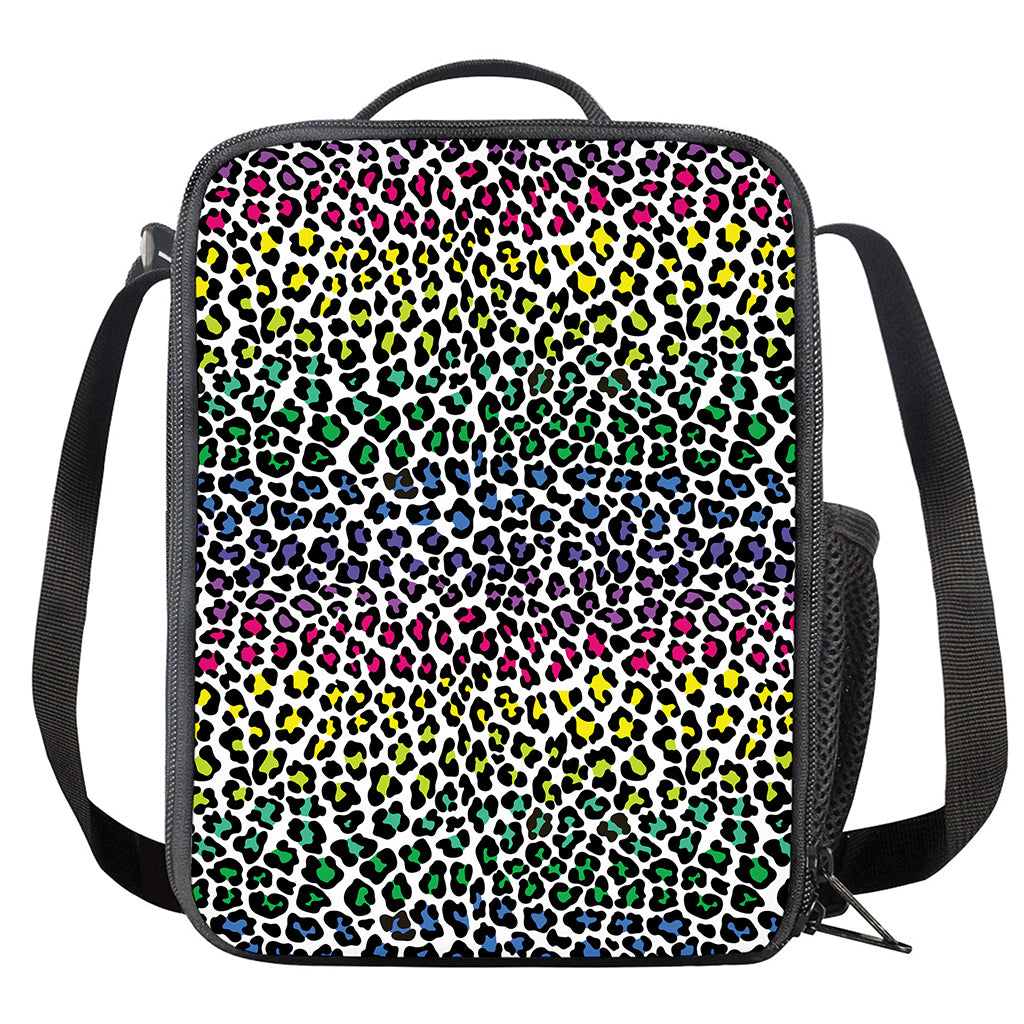 Colorful Leopard Print Crossbody Lunch Bag