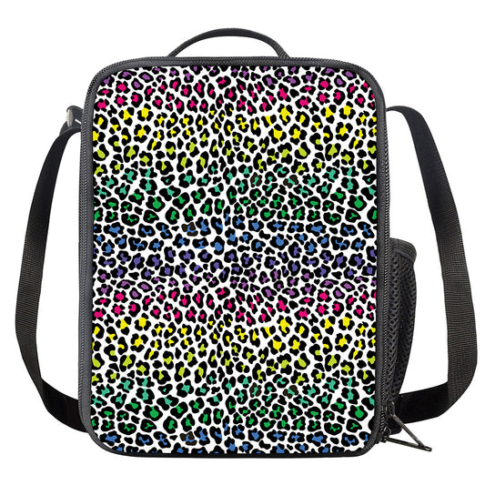 Colorful Leopard Print Crossbody Lunch Bag