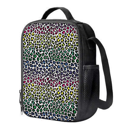 Colorful Leopard Print Crossbody Lunch Bag