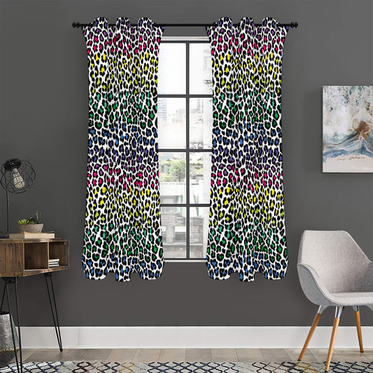 Colorful Leopard Print Curtain